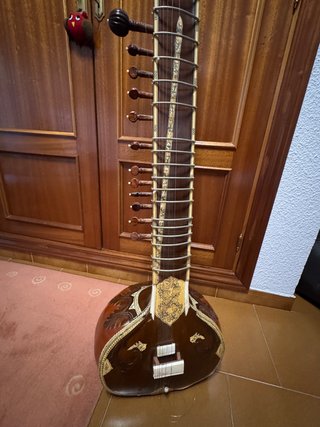Sitar de estilo Ravi Shan. Instrumento musical
