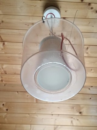 Lámpara colgante IKEA cubo transparente