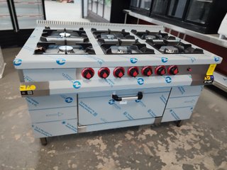 Cocina industrial 6 fuegos acero inoxidable
