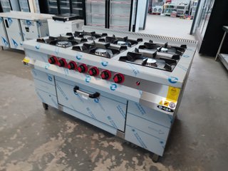 Cocina industrial 6 fuegos acero inoxidable