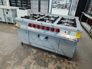 Cocina industrial 6 fuegos acero inoxidable