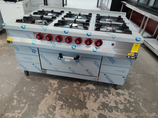 Cocina industrial 6 fuegos acero inoxidable