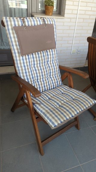 Conjunto mesa y sillas terraza madera plegables