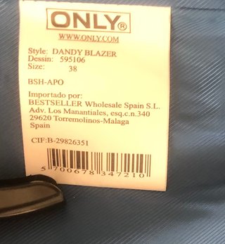 Blazer Only Negro Rayas Finas