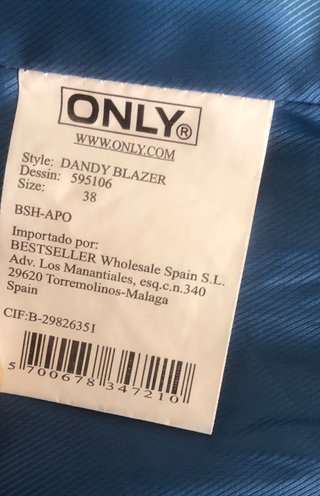 Blazer Only Negro Rayas Finas