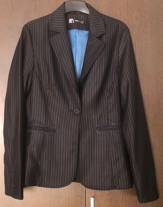 Blazer Only Negro Rayas Finas