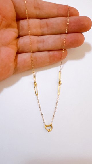 Collana con ciondolo cuore in oro giallo 18kt 750