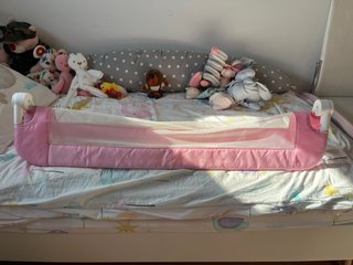 Barandilla de seguridad para cama infantil rosa