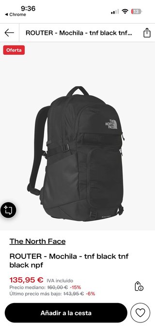 Mochila The North Face Router Transit Negra
