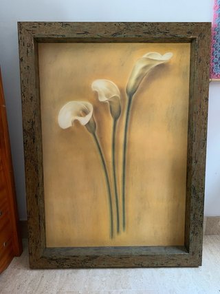 Cuadro Decorativo Calas Beige y Verde