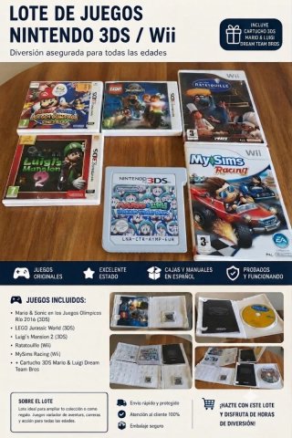 Lote Juegos 3DS e Wii Originali
