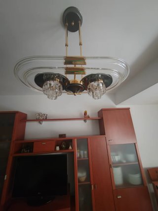 Lámpara de salón metacrilato y dorado