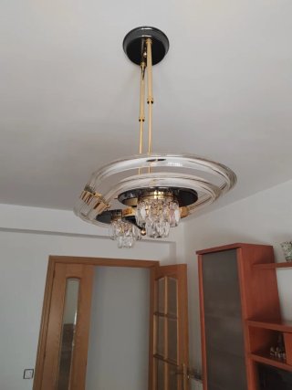Lámpara de salón metacrilato y dorado