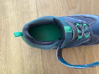 Zapatillas montaña niño Decathlon azul/verde