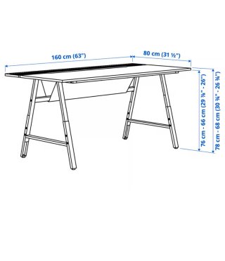 Escritorio Ikea Negro Madera y Metal