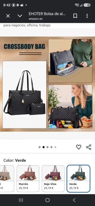 Bolso Tote EHOTER + Neceser  Los 2 en Color Negro.