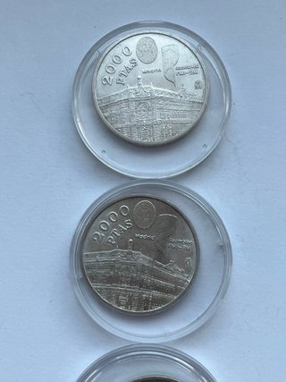 Lote 3 monedas 2000 pesetas plata 1994