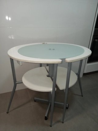 Mesa redonda cocina con 2 sillas
