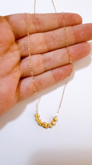Collana con sfere diamantate in oro 18kt 750