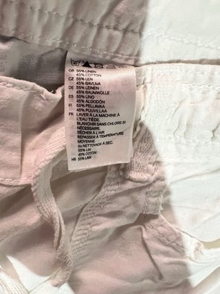 Pantaloni H&M in lino e cotone per donna, bianco