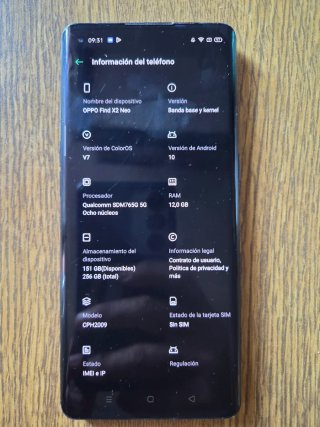 Teléfono OPPO find X2 Neo