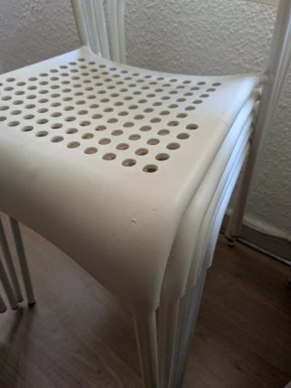 10 Sillas Plástico Ikea Blancas