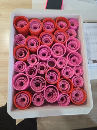 Rulos para el pelo (naranja y rosa)