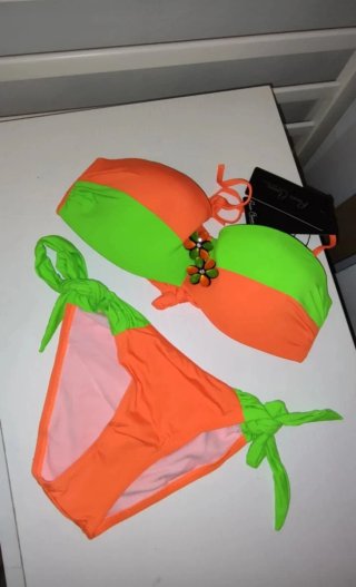 Bikini Talla 38 Naranja y Verde