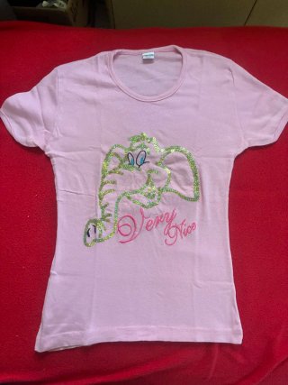 Maglietta rosa con elefante