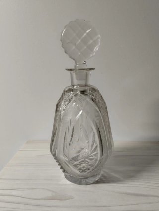 Licorera Antigua Cristal Tallado Art Déco