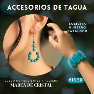 Set collar y pulsera tagua natural hecho a mano