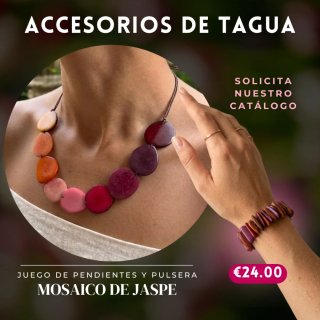 Set collar y pulsera tagua natural hecho a mano
