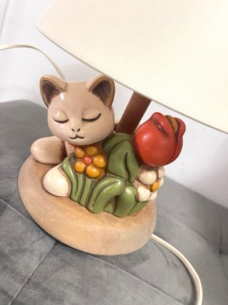 Lampada Thun abat jour con gatto e fiore