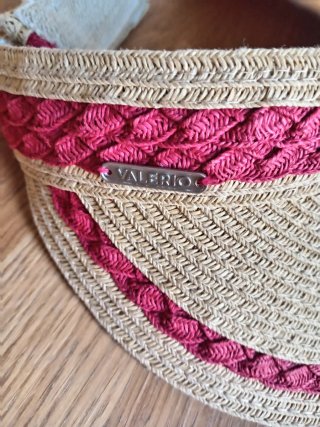 Visiera estiva Valerio beige e rossa