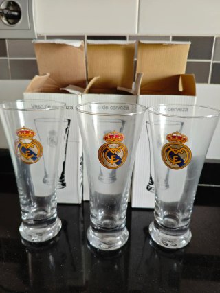 3 Bicchieri Birra Real Madrid