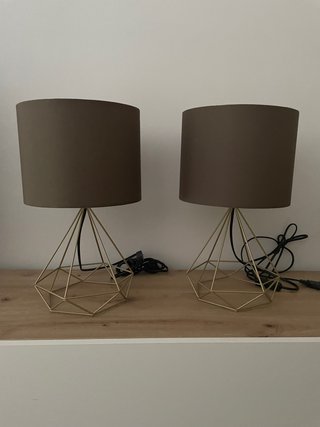 2 Lámparas de mesita de noche geométrica