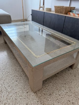 Mesa de centro con cristal
