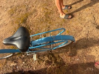 Bicicleta azul estilo retro