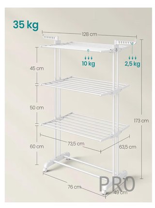 Secadora de ropa vertical de 4 niveles