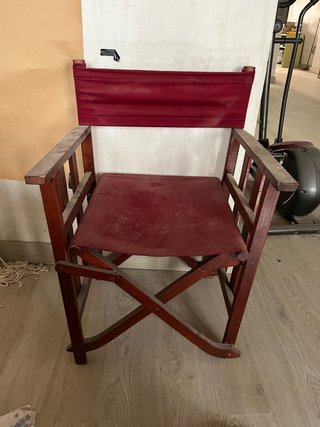 Silla Director Cine Madera y Tela Roja