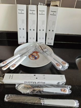 Cubertería Real Madrid Tenedor Cuchara Cuchillo