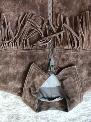 Chaqueta Zara Ante Flecos Marrón