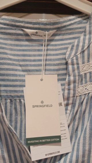 Blusa Springfield Rayas Azul y Blanca