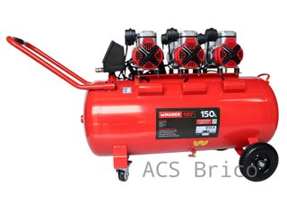 Compresor de Aire Silencioso con LCD 150L - 6 Hp - 09394 - Mader