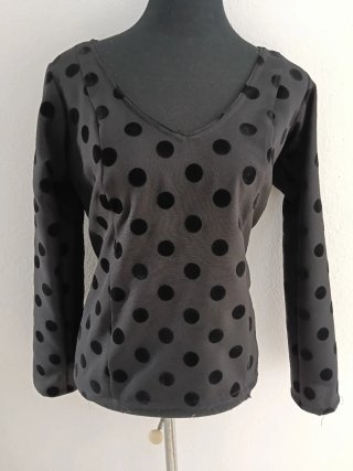 Camisa flamenca lunares negra
