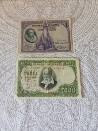 Billetes Pesetas 50, 100, 1000 - Colección