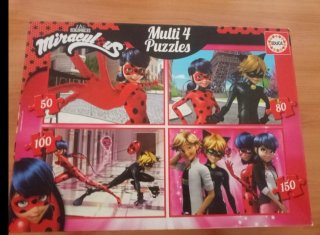 Educa Ladybug 4 Puzzles 50, 80, 100, 150 Piezas
