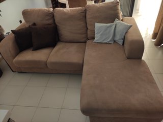 Sofá Chaiselongue 3 Plazas Beige