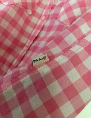 Camisa Vichy Rosa Bershka