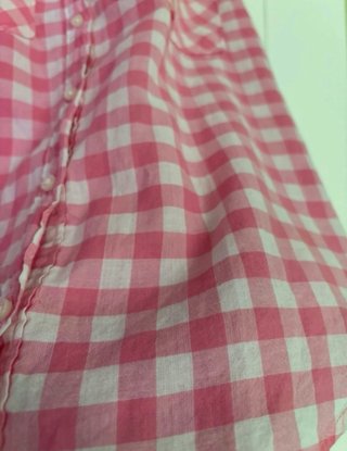 Camisa Vichy Rosa Bershka